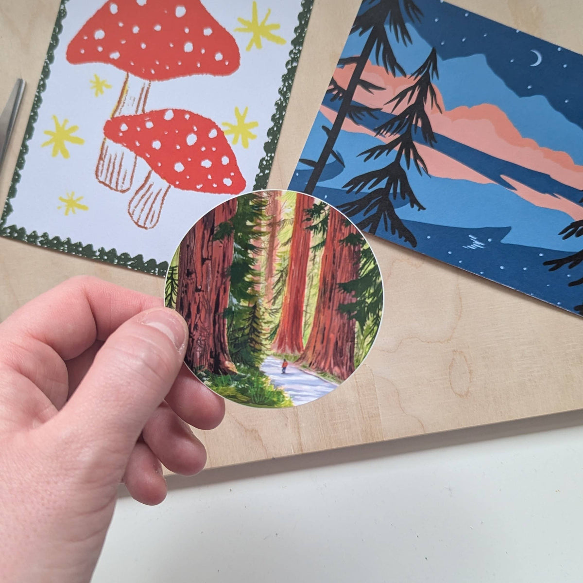 Giant Redwoods Illustrated Vinyl Sticker