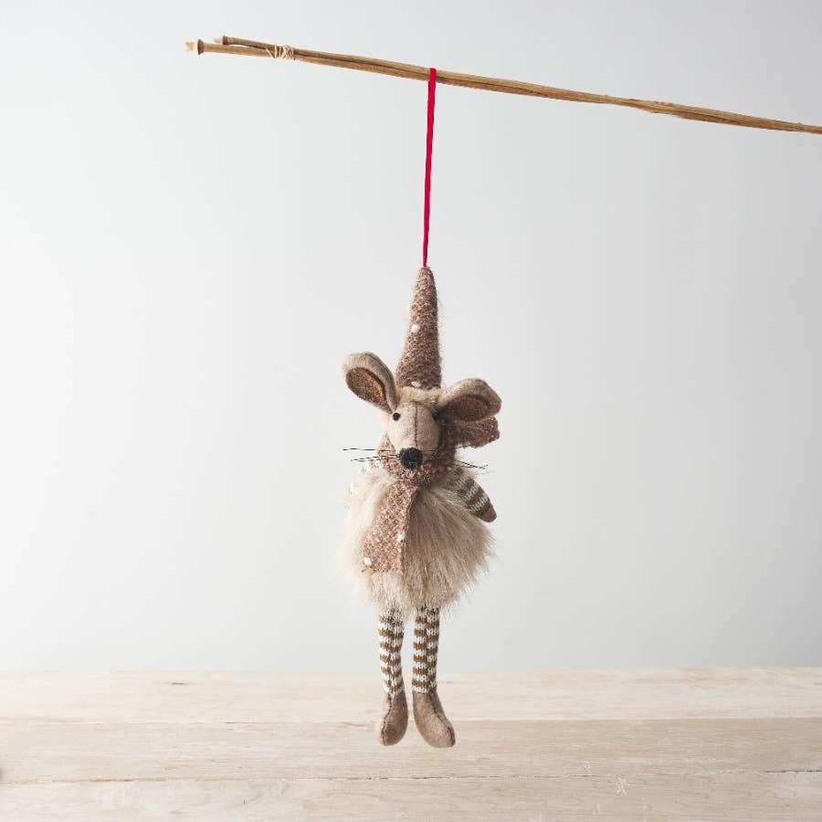 Natural Christmas Mouse Decoration - Sweet Pea & Little Wolf