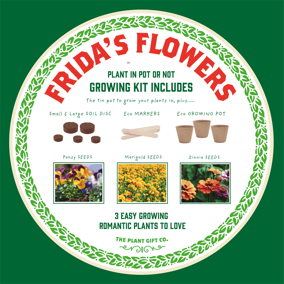 Frida's Flowers. Eco Grow Your Own Plant, Gardening Kit. - Sweet Pea & Little Wolf