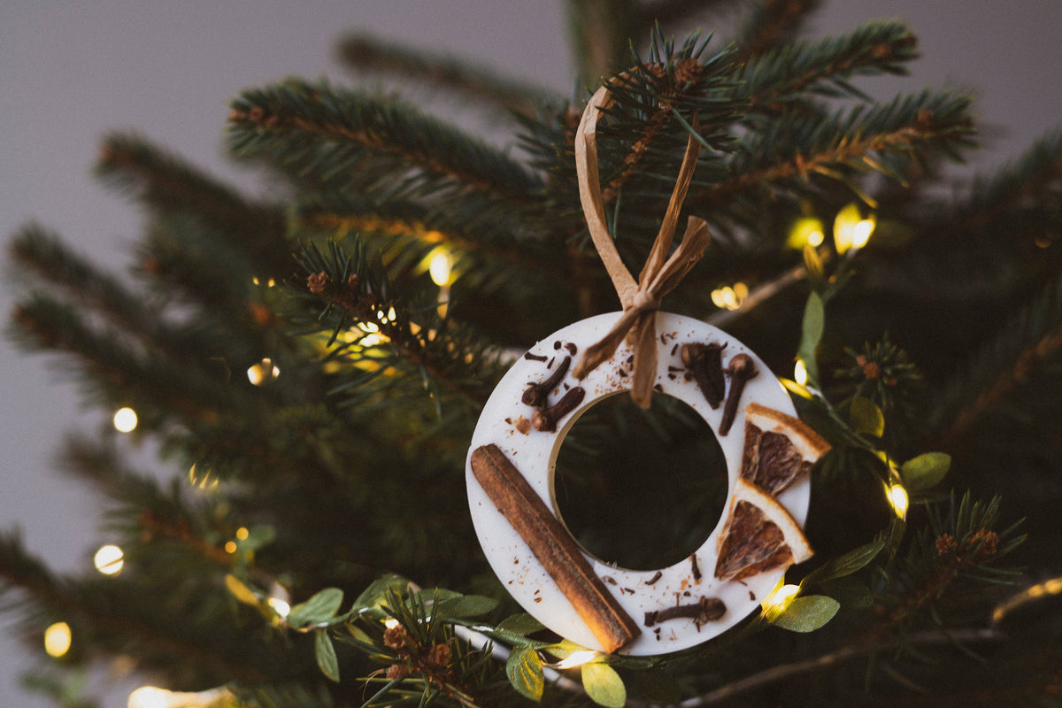 Christmas Scented Tree Decorations: Cranberry Orange and Cinnamon / Wreath Shaped