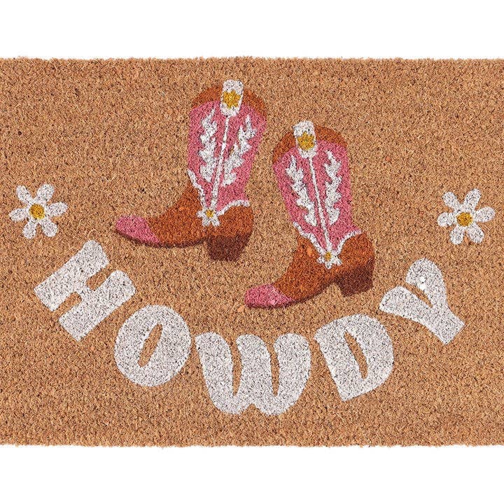 Natural Howdy Cowboy Boot Doormat - Sweet Pea & Little Wolf