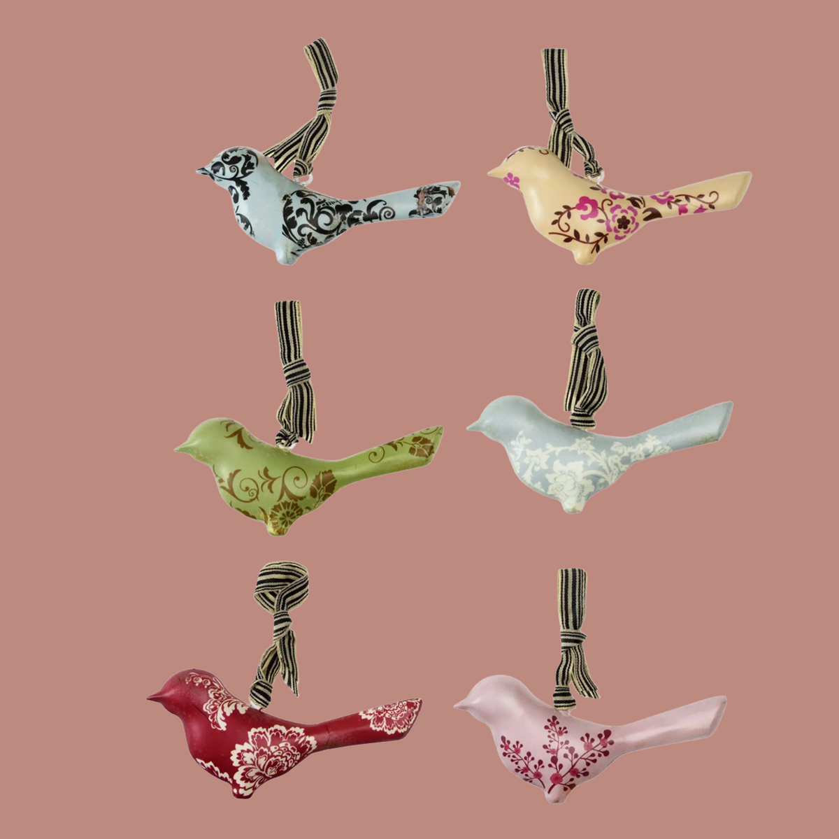 Rustic metal bird hanging decoration