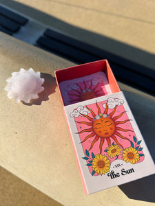 ROSE QUARTZ CRYSTAL SUN KEEPSAKE IN A BOX