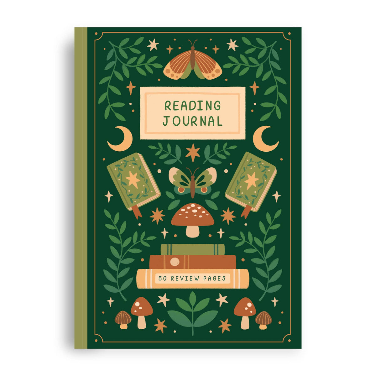 Reading Journal Fantasy Forest, 50 Page Book Review Notebook - Sweet Pea & Little Wolf