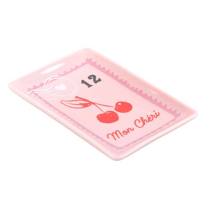Cherry Postage Stamp Valentine's Day Trinket Dish - Sweet Pea & Little Wolf