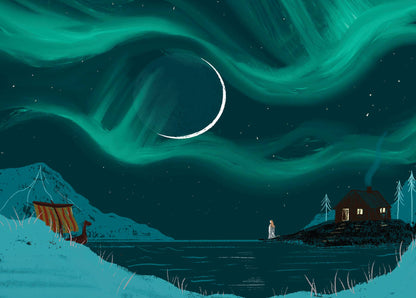 Folktales Viking Illustrated Postcard