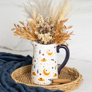 Autumn Magic Harvest Moon Print Ceramic Fall Flower Jug