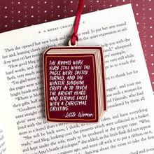Little Women Book Quote Wooden Christmas Tree Decoration: Dark Purple