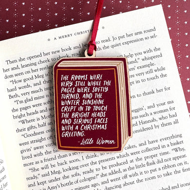 Little Women Book Quote Wooden Christmas Tree Decoration: Dark Purple