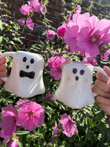 MR AND MRS BOO GHOST SHAPED MUG SET