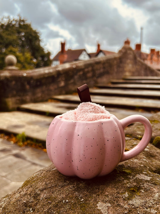 PINK PUMPKIN MUG AND SOCKS SET