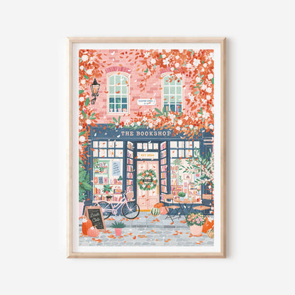 Autumn Bookshop A4