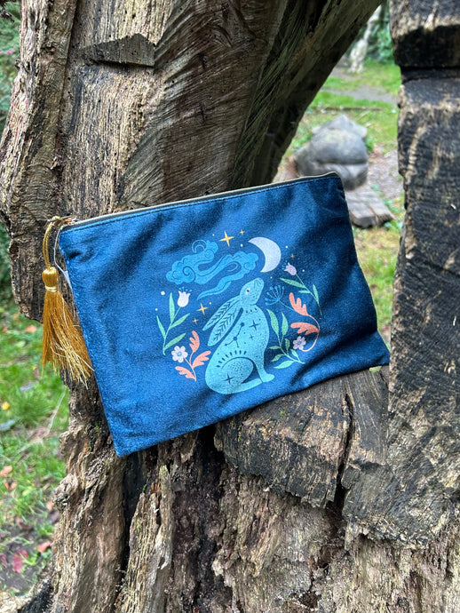 MIDNIGHT HARE VELVET MAKEUP BAG 🐇🌙