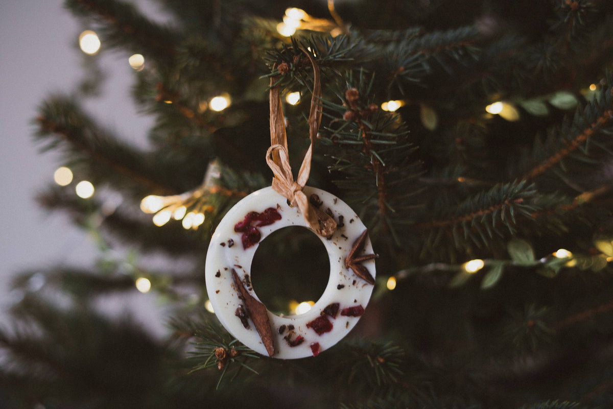 Christmas Scented Tree Decorations: Cranberry Orange and Cinnamon / Wreath Shaped