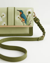 FABLE Embroidered Kingfisher Cross Body Purse