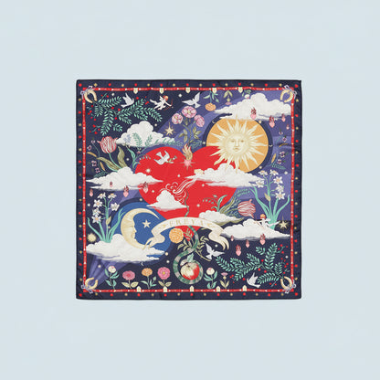 Navy Freya Narrative Square Scarf