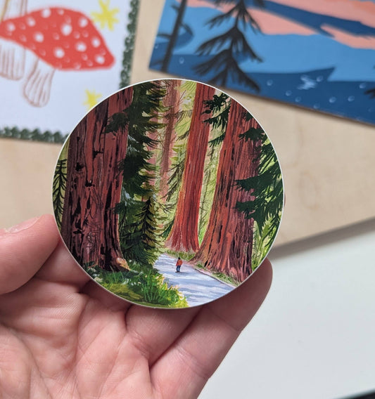 Giant Redwoods Illustrated Vinyl Sticker