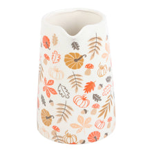Autumn Leaves and Pumpkin Ceramic Fall Flower Jug