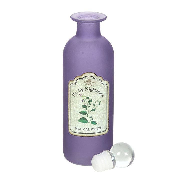 Deadly Nightshade Decorative Gothic Glass Potion Bottle
