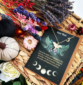 Luna Moth Necklace Card
