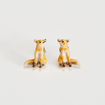 FABLE Enamel Fox Stud Earrings: Matchbox