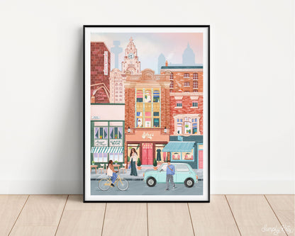 Liverpool Wall art Print - City Poster Style A4