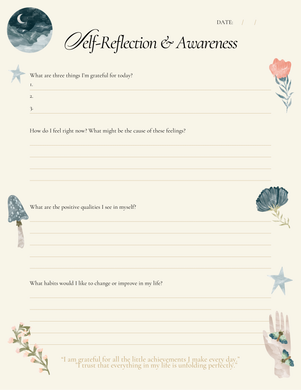 Digital Download~Self Reflection & Awareness Planner