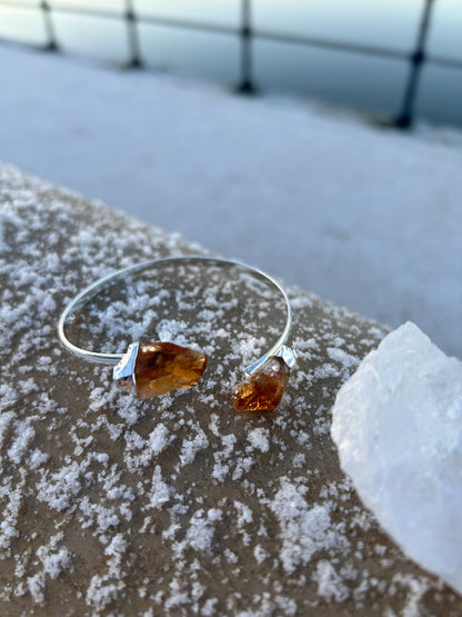 Rough Citrine Adjustable Bangle