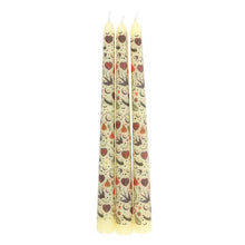 Set of 3 Cream Folk Floral Print Taper Candles