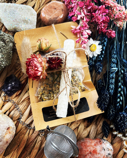 Chamomile Magick Tea & Spell Candle Gift Set