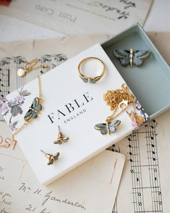 FABLE Deco Butterfly Blue Stud Earrings