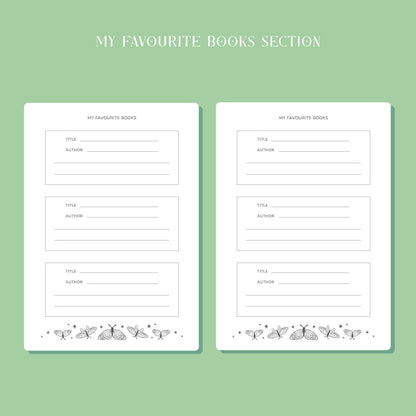Whimsical Reading Journal – Literary 50 Book Review Notebook