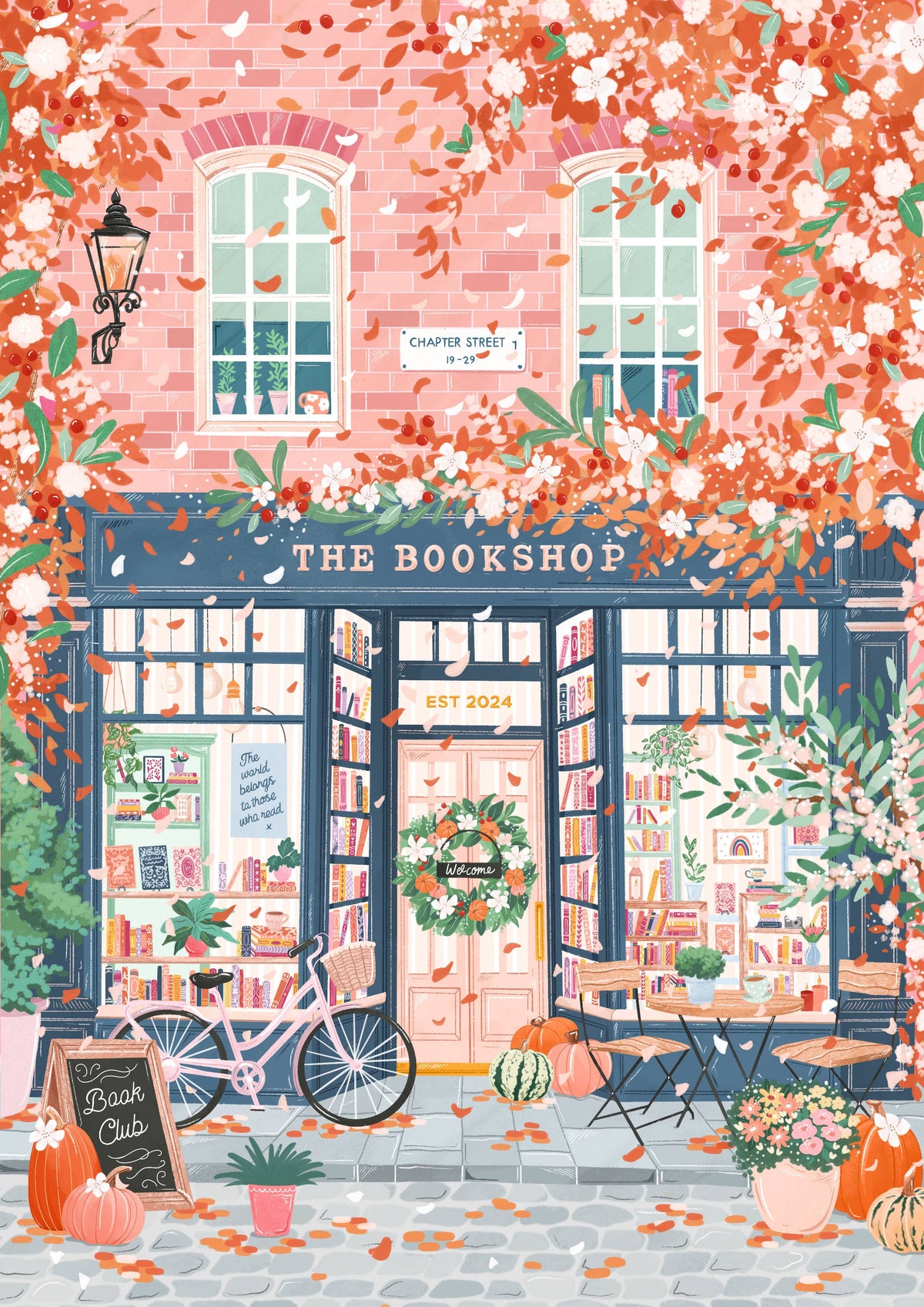 Autumn Bookshop A4