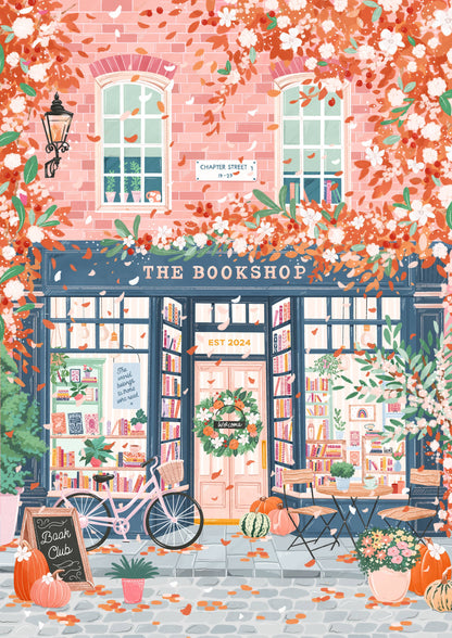 Autumn Bookshop A4