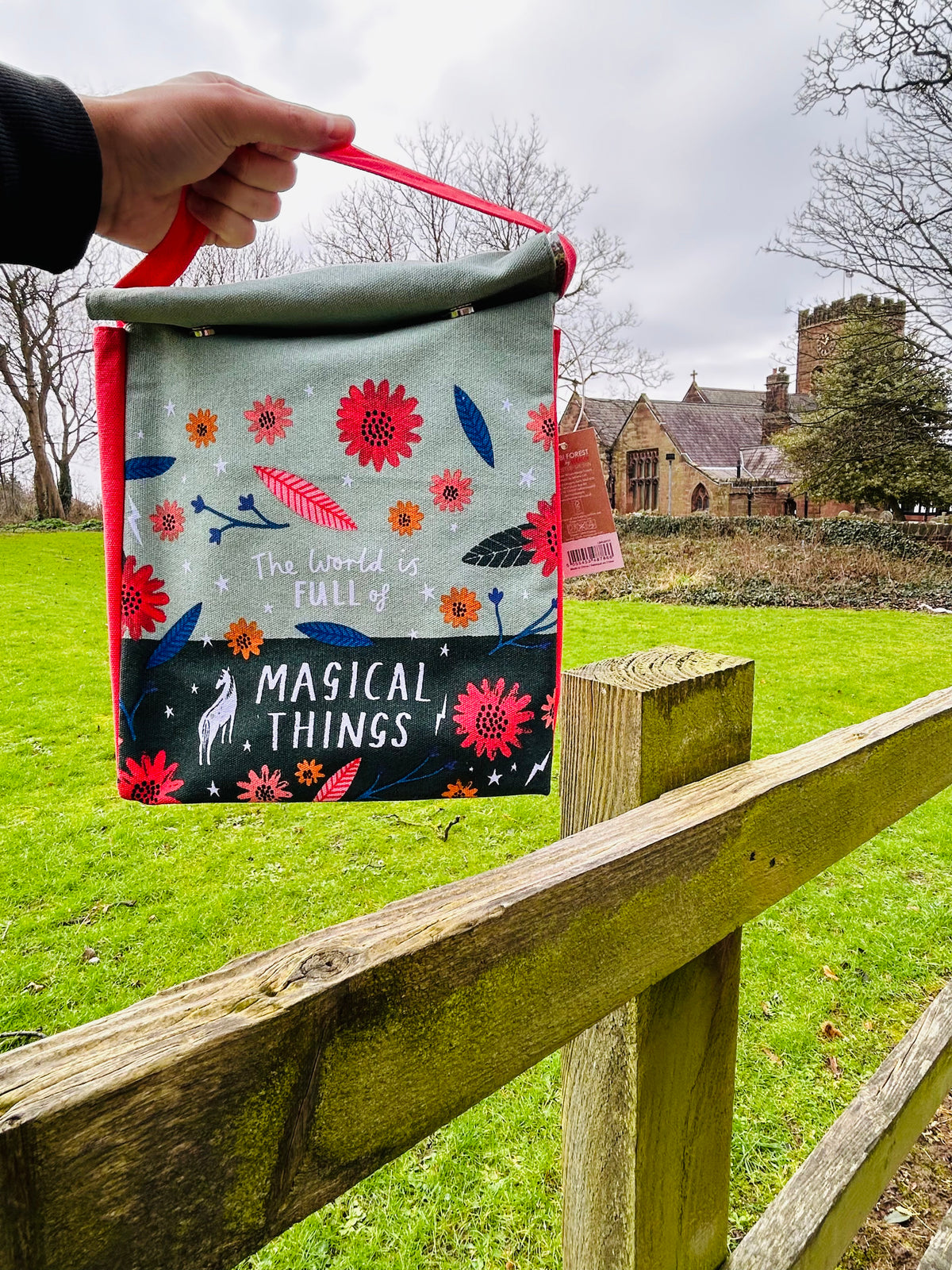 Insulated Lunch Picnic Bag Floral Pattern Magical Things