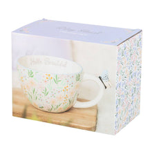 Hello Beautiful Ditsy Floral Print Mug with Butterfly