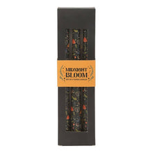Set of 3 Black Folk Floral Print Taper Candles