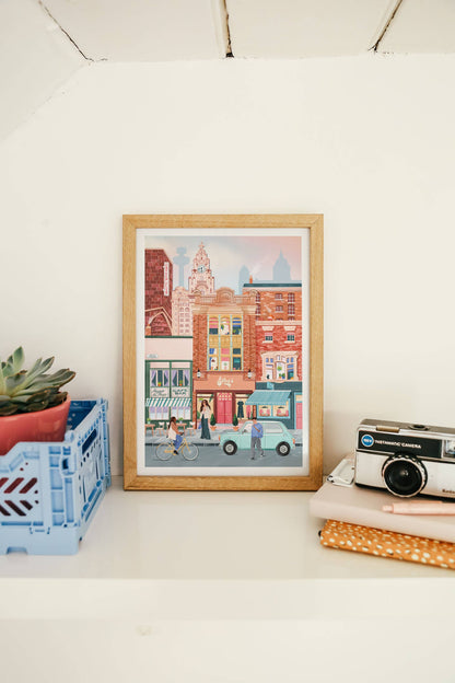 Liverpool Wall art Print - City Poster Style A4