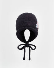 FABLE Forget-Me-Not Knitted Navy Bonnet