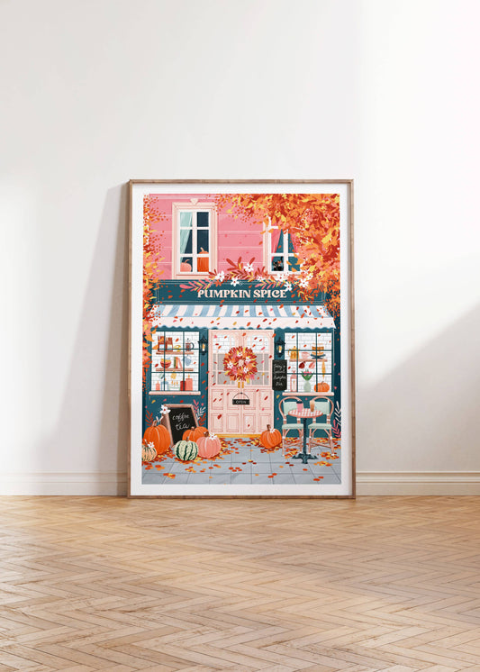 Pumpkin Spice Cafe Print A4