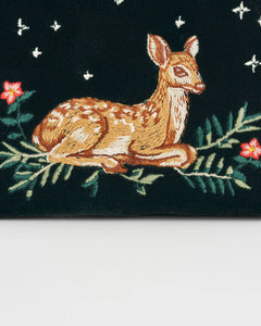 Fawn Embroidered Green Small Purse