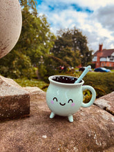 MINT GREEN CAULDRON MUG WITH WAND STIRRER