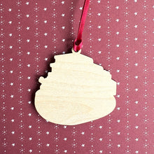 Festive Book Stack Wooden Christmas Tree Decoration: Dark Purple