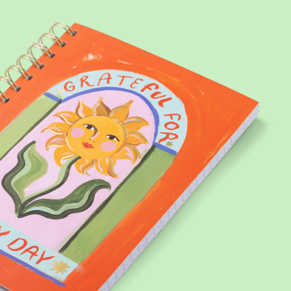 Grateful For Every Day Sunflower Notebook by Eleanor Bowmer