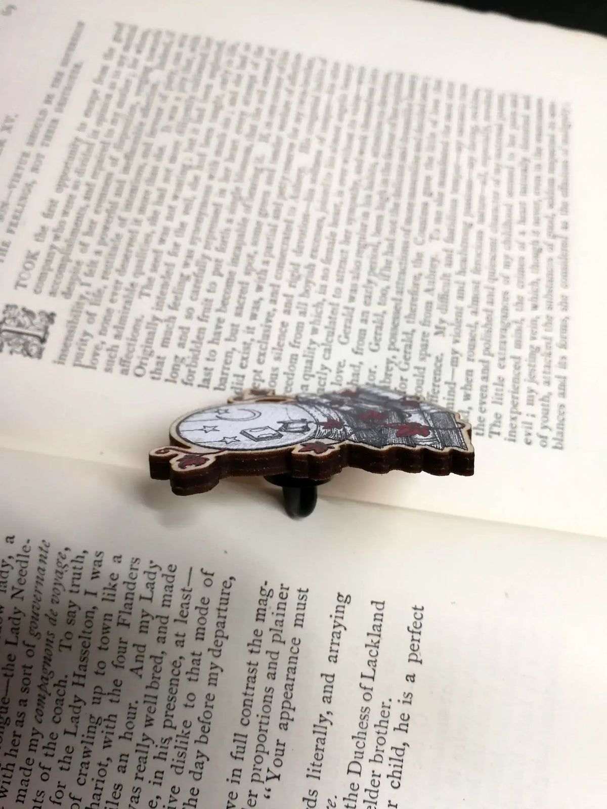 Solitude Robot Wooden Pin Badge