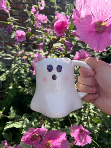 MISS BOO GHOST SHAPED MUG WITH BOW