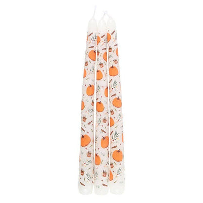 Set of 3 Autumn Pumpkin Taper Candles
