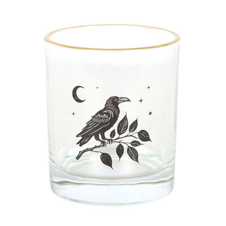 Perched Raven Gothic Drinking Glass