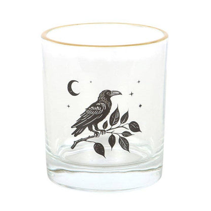 Perched Raven Gothic Drinking Glass