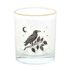 Perched Raven Gothic Drinking Glass